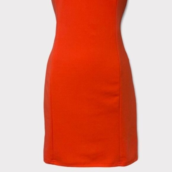 Lulu’s Mini Halter Bodycon Dress Red Orange Large - Picture 6 of 12